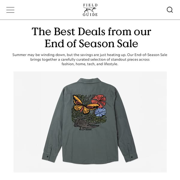 Curated product selection